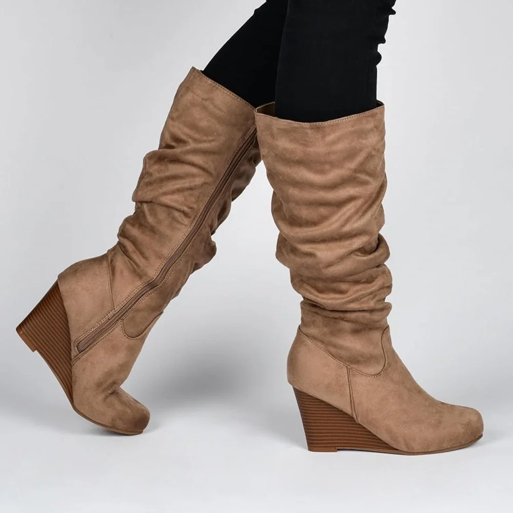Journee Collection Women’s Size 8.5 Haze Wedge Knee High Boots - Picture 1 of 7